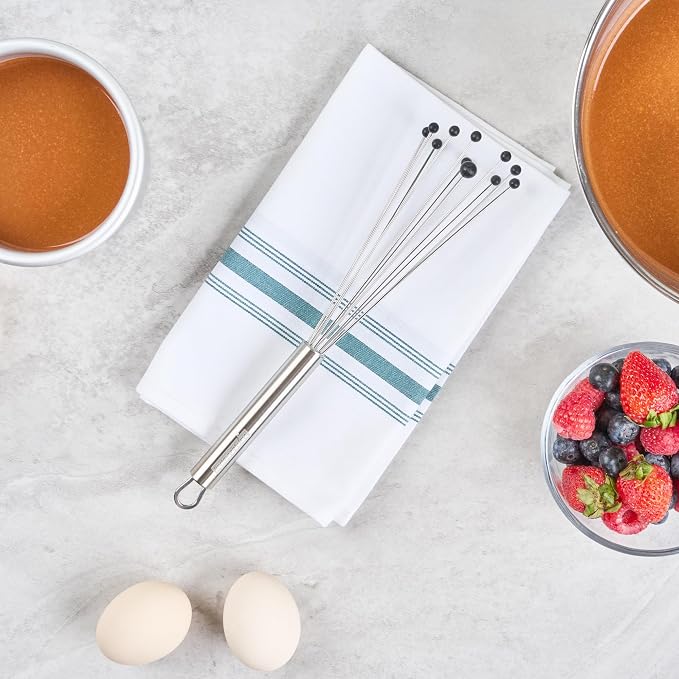 Restaurantware 10.5 in Stainless Steel Ball Whisk with Silicone Tips - 6 Pack - German Standard Sauce & Gravy Whisk, Non-Scratch, Dishwasher Safe - Non-Stick Safe Silicone Ball Whisk for Baking - Image 9