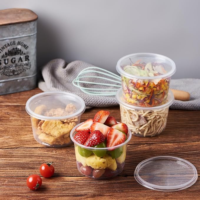 Jaluxing [50 Set - 16 oz. Plastic Deli Disposable Food Storage Containers With Airtight Lids (Formerly FULING) - Image 3