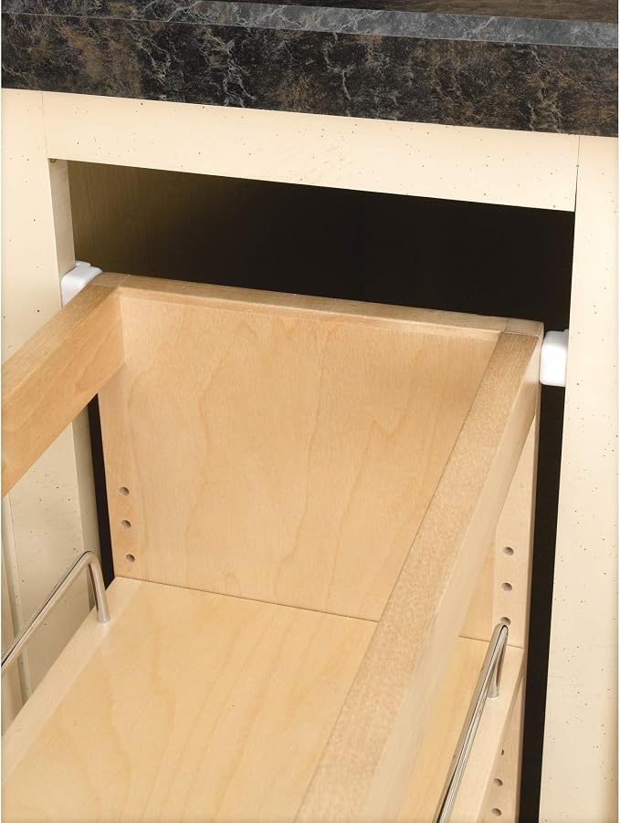 Rev-A-Shelf Maple Pullout Organizer for Full Height Base Vanity Cabinets, Full Extension Slides & Adjustable Shelves, Min Opening Width of 5.5",448-BC19-5C - Image 7