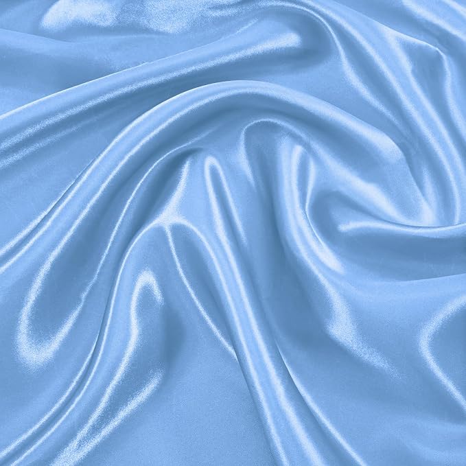 VACVELT 100 Pack Light Blue Scalloped Satin Napkins 17x17 Inch Wedding | Scalloped Floral Edges With Silky Smooth Finish, Seamless Design, Machine Washable Wrinkle And Fade Resistant - Image 7