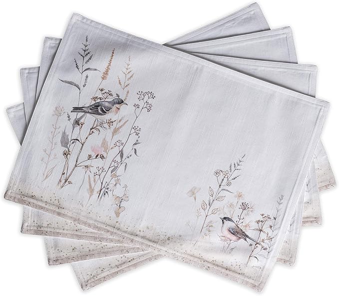 Maison d' Hermine Meadow Florals - Brown Bundle Set 100% Cotton Set of Napkins (20 Inch by 20 Inch) and Set of 4 Placemats (13 Inch by 19 Inch) - Image 3