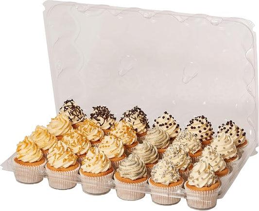 PME Pack of 9 Reusable Plastic Cupcake Container Carrier Boxes (24 cavities) by PME