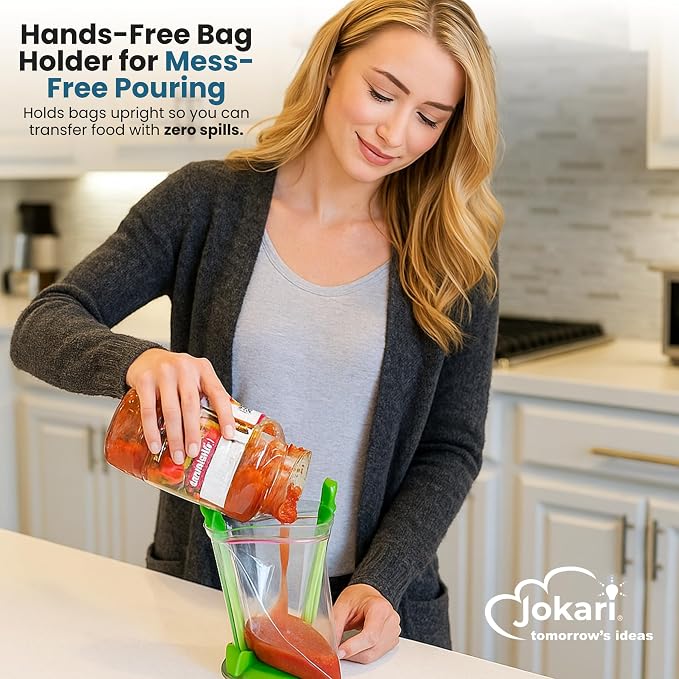 Baggy Rack - (6 Pack) Sandwich Bag Racks, Clip Food Storage Bags Onto Holder, Best Opener for Freezer & Storage Baggie - Ideal Plastic Kitchen, No Hassle Cooking Gadget Solutions For a Clean Pour | Snacks, Meal Prep Ingredients With No Food Like an Ext... - Image 2