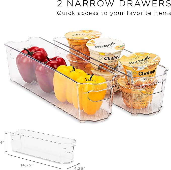 Sorbus Fridge Bins and Freezer Bins Refrigerator Organizer Stackable Food Storage Containers BPA-Free Drawer Organizers for Refrigerator Freezer and Pantry - Image 6