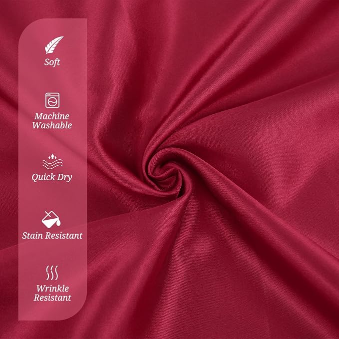 50 PCS Burgundy Square Satin Cloth Napkins, 20 X 20 Inch | Soft Smooth, Washable Reusable, Silk Dinner Table Napkins Bulk, for Weddings Parties Banquets Dining and Restaurants - Image 4