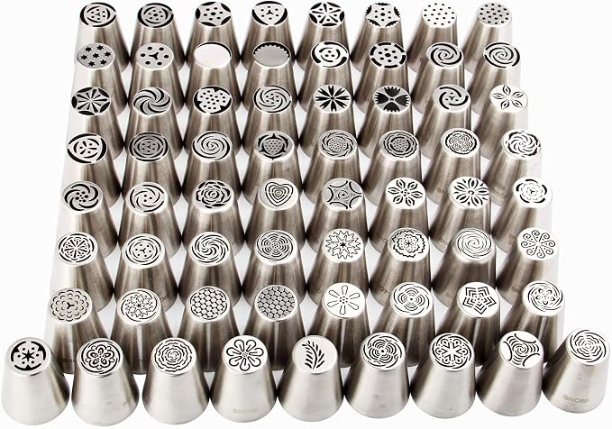 65 Pieces Stainless Steel Different Large Russian Flower Piping Tips Kit | Different Large Sizes, Stainless Steel,Seamless Welding - Image 4
