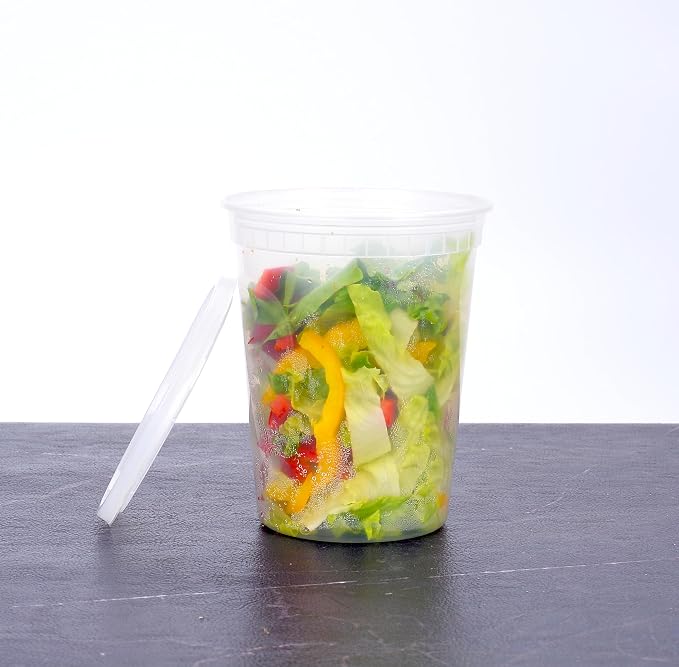 [16 OZ, 50 Sets and 32 OZ, 40 Sets Plastic Deli Food Storage Containers with Airtight Lids Bundle - Image 7