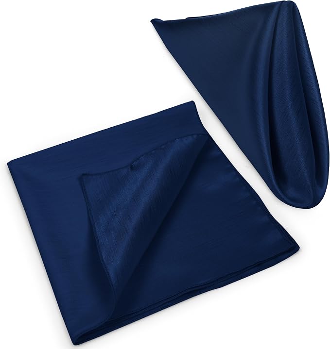 17 x 17-Inch Shantung Satin Cloth Napkins, Navy, Set of 60 - Image 8