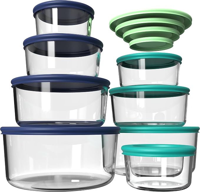 AILTEC 9 pack & 8 pack Glass food storage containers with lids,Glass meal prep containers - Image 6