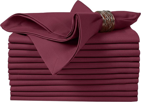 Ruvanti Cloth Napkins Set of 6, 100% Cotton High GSM 18x18 Inches Soft, Washable, Highly Durable & Absorbent, Perfect for Parties, Christmas, Thanksgiving Dinners – Burgundy by Ruvanti
