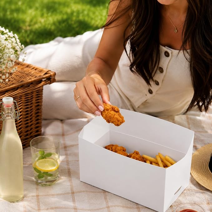 Restaurantware Take Out Lunch Box 400 Count 8.86 x 4.88 x 3.07 Inches Paper Disposable Container Recyclable Food Box Greaseproof Spill-Resistant White - Image 3