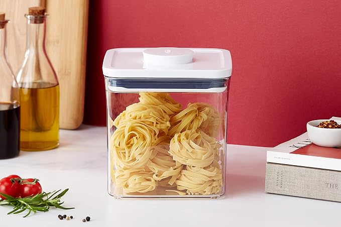 OXO Good Grips POP Container, Airtight Food Storage for Pantry, 2.8 Qt | Ideal for 5 lbs Sugar, Cookies or Crackers, Stackable, Push-Button Lid, Dishwasher Safe, Big Square Short Shape - Image 2