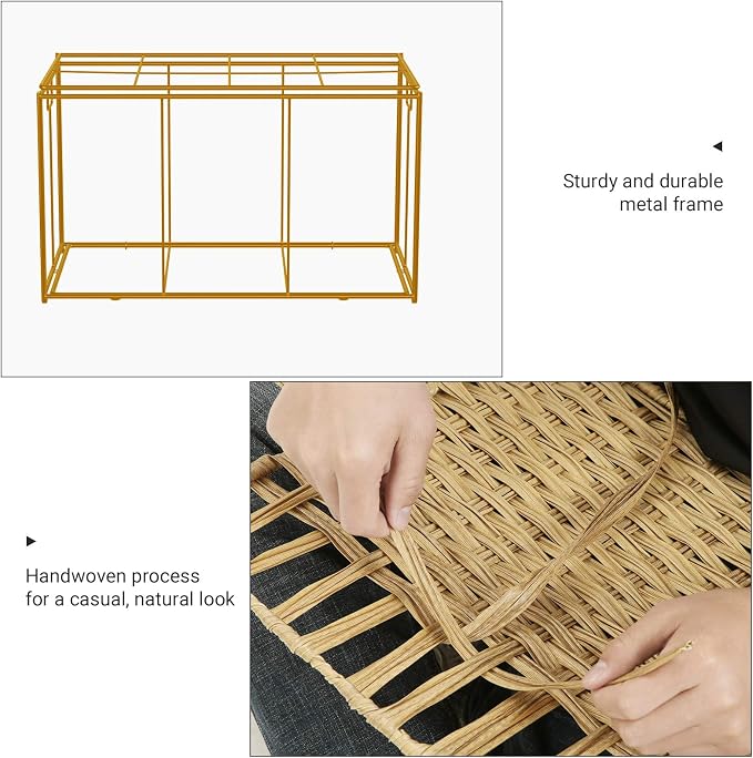 SONGMICS Storage Basket with Lid, Woven Blanket Storage Bin with Handles, Foldable, Removable Liner, Metal Frame, for Bedroom, Laundry Room, 42.3 Gallons (160 L), Natural URST76NL - Image 6