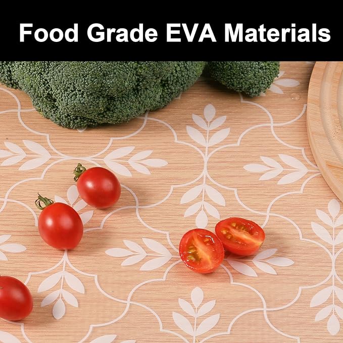 Cooyes Shelf Liners for Kitchen Cabinets Waterproof & Oil-Proof Kitchen Cupboard Mats Non-Slip Drawer Mats EVA Material Non Adhesive Fridge Liner for Shelves, （23.6" W x 236" L） - Image 5