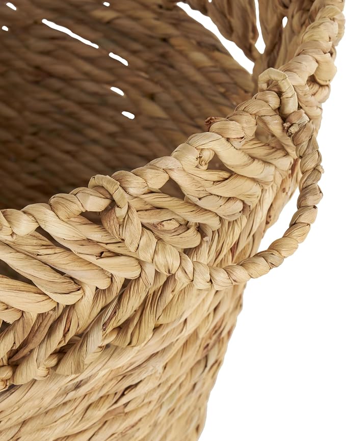 Deco 79 Seagrass Handmade Decorative and Functional Storage Basket Large Woven Oval Basket Organizer with Zig Zag Patterned Rim, Basket for Storage 30" x 20" x 17", Brown - Image 5