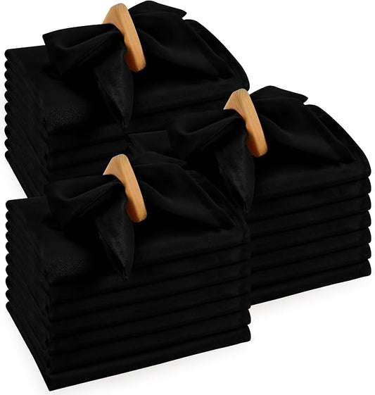 Bulk 144-Pack Hotel Cloth Napkins, 20" x 20", Wrinkle Resistant, Black | High Volume Collection for Restaurants, Catering & Event Venues, Washable & Reusable by UTOPIAHOME