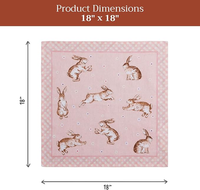 Maison d' Hermine Cloth Napkins Set of 4 Reusable 100% Cotton (18" x 18") | Everyday Square Napkins Cloth Washable Dinner Party Wedding Restaurant Hotel Kitchen Spring Summer - Easter - Image 7