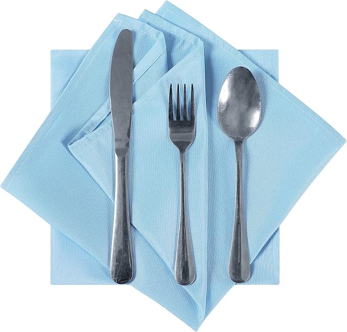 Cloth Napkins 20x20 inch Washable Polyester Dinner Napkins Soft Table Napkins for Wedding Party Dining Banquet(Blue Mist,25PCS) - Image 4