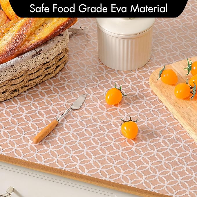 Cooyes Shelf and Drawer Liner for Kitchen Cabinets – Non-Adhesive, Waterproof, Non-Slip Cabinet Liners for Scratch Protection, Desk, Refrigerator, Shelves, Drawers with Modern Pattern - Image 7