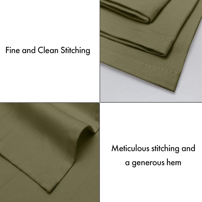 Ruvanti Cloth Napkins Set of 12, 100% Cotton High GSM 18x18 Inches Soft, Washable, Highly Durable & Absorbent, Perfect for Parties, Christmas, Thanksgiving Dinners – Capulet Olive - Image 5