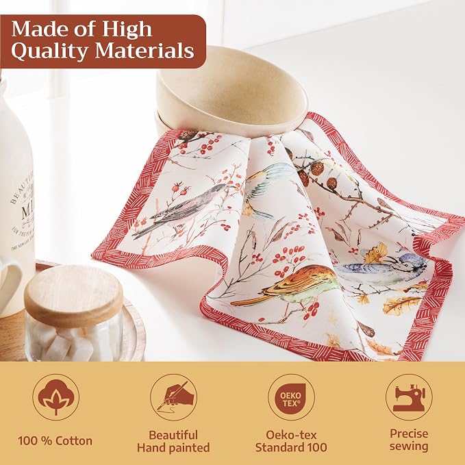 Maison d' Hermine Cloth Napkins Set of 4 Reusable 100% Cotton (18" x 18") | Everyday Square Napkins Cloth Washable Dinner Party Wedding Restaurant Hotel Kitchen Spring Summer - Pinson - Image 3