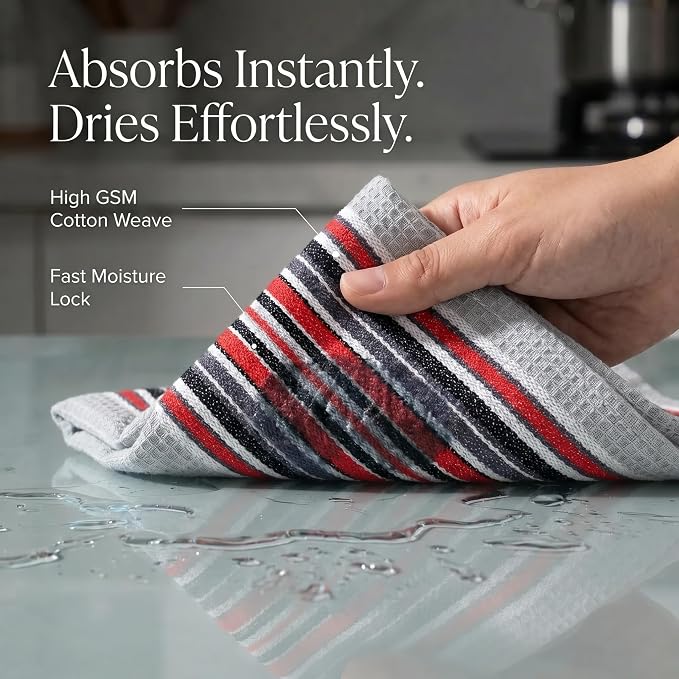 Urban Villa Kitchen Towels Cotton Dish Towels 20”x30” (Set of 6) Grey - Image 2
