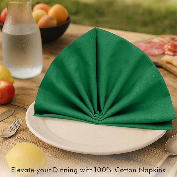 Ruvanti Cloth Napkins Set of 6, 100% Cotton High GSM 18x18 Inches Soft, Washable, Highly Durable & Absorbent, Perfect for Parties, Christmas, Thanksgiving Dinners – Amazon - Image 3