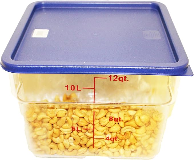Tiger Chef set of 4 Color-Coded, Snap-Tight Polyethylene Lids, Covers for 12, 18 & 22-Quart Square Food Storage Containers, Midnight Blue, Polyethylene, NSF Certified - Image 2