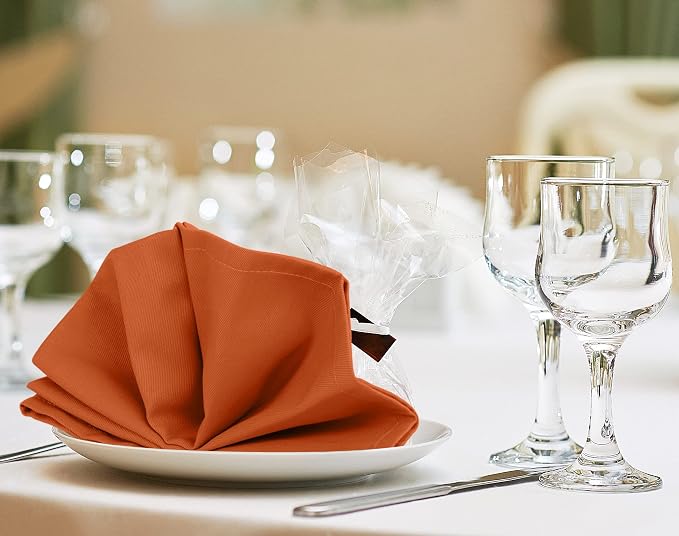 Utopia Kitchen Cotton Blend Orange Cloth Napkins [12 Pack, 18x18 Inch] | Absorbent Washable and Reusable for Dinner, Restaurant, Lunch, Wedding and Hotel - Image 7