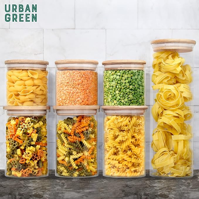 Glass Jars with Airtight Lids, Airtight Glass Canisters with Locking Lids, (Bamboo-20oz-30oz) - Image 5