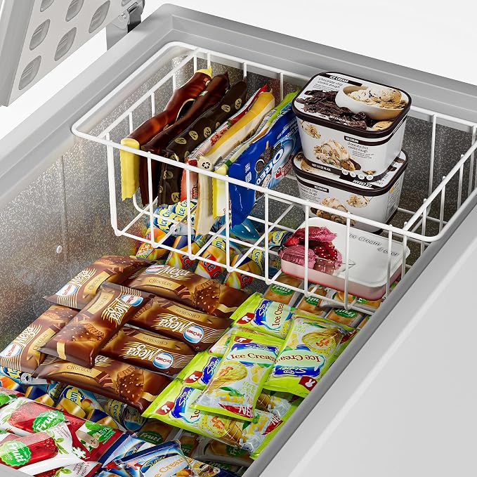 17.5 Inch Chest Freezer Organizer Storage Baskets Bins Metal Wire, Settle freezer chaos and reduce food waste effectively, Durable, Fully Use Space, Improve Air Circulate, 2 Pack - Image 5