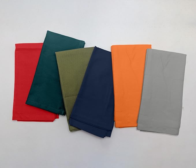 Ruvanti Cloth Napkins Set of 12, 100% Cotton High GSM 18x18 Inches Soft, Washable, Highly Durable & Absorbent, Perfect for Parties, Christmas, Thanksgiving Dinners – Multi Color - Image 3