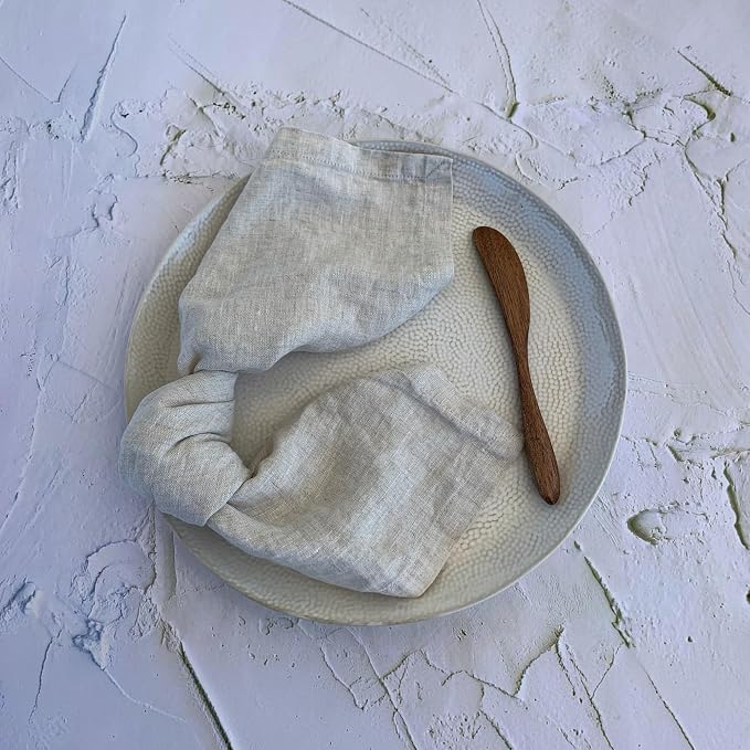 Linen Napkins –100% French Flax – Stonewashed Pure Linen Cloth Napkins - Size 18 Inch x 18 Inch – Set of 4 (Natural) - Image 2