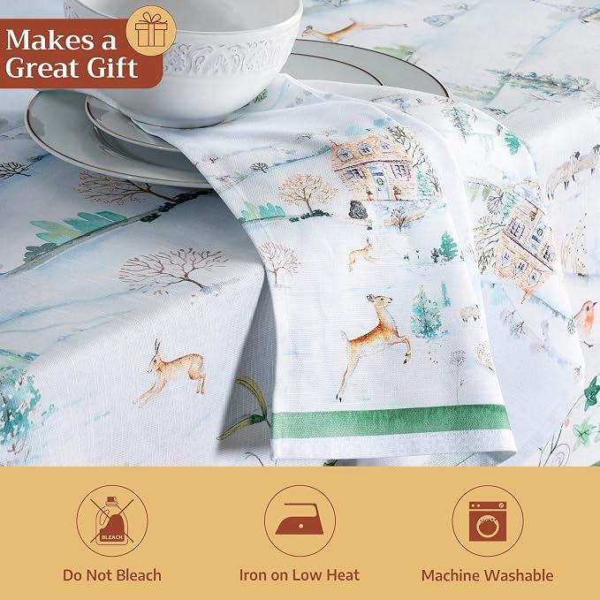 Maison d' Hermine Cloth Napkins Set of 4 Reusable 100% Cotton (20" x 20") | Everyday Square Napkins Cloth Washable Dinner Wedding Restaurant Hotel Kitchen Thanksgiving Christmas - Snowy World - Image 5