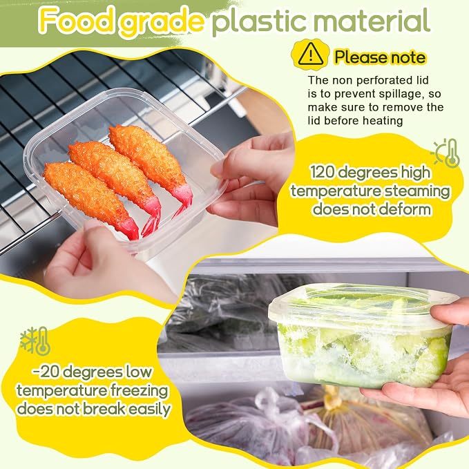 50 Pack 28 oz Deli Containers with Lids, Tamper Proof Leak Resistant Clear Plastic Food Storage Containers, Airtight Meal Prep Container for Soup Salad Tiramisu, Microwave & Dishwasher Safe - Image 6