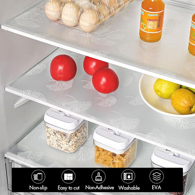 Cooyes Shelf Liner, Non Adhesive Drawer and Cabinet Liner, EVA Washable Oil-Proof Shelf Paper for Kitchen Cabinets, Refrigerator, Storage, Desks with Modern Pattern - Image 7