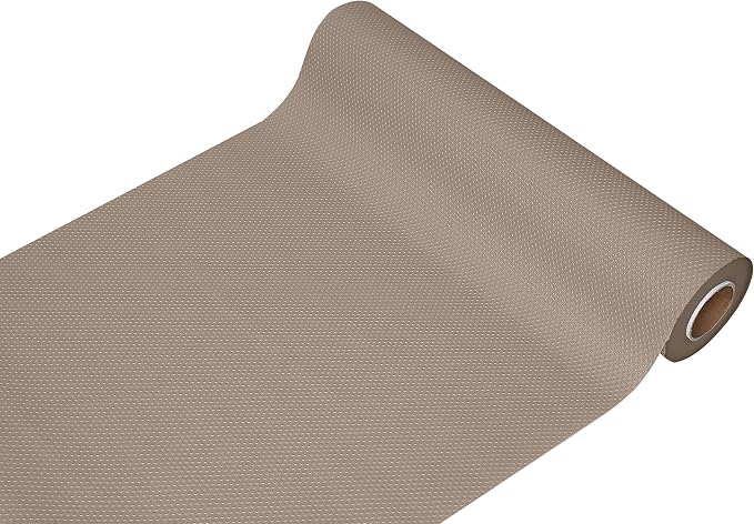 EVALAND Shelf Liner Cabinet Liner Non-Adhesive Drawer Liner 17.7 in x 33 FT | Non-Slip, Washable, Waterproof, Fridge Liners, Contact Paper, Shelf Liners for Cabinets, Kitchen, Refrigerator, Beige by EVALAND