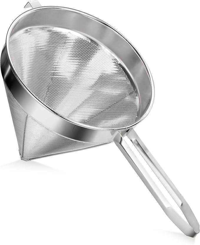 New Star Foodservice 34158 18/8 Stainless Steel China Cap Strainer, 12-Inch, Coarse Mesh by NewStarFoodservice