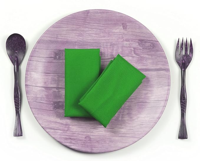 Pack of 25 PCS Cloth Napkins 17x17 inch Washable Polyester Dinner Napkins Soft Table Napkins for Wedding Party Dining Banquet Bistro Decoration - Green - Image 3