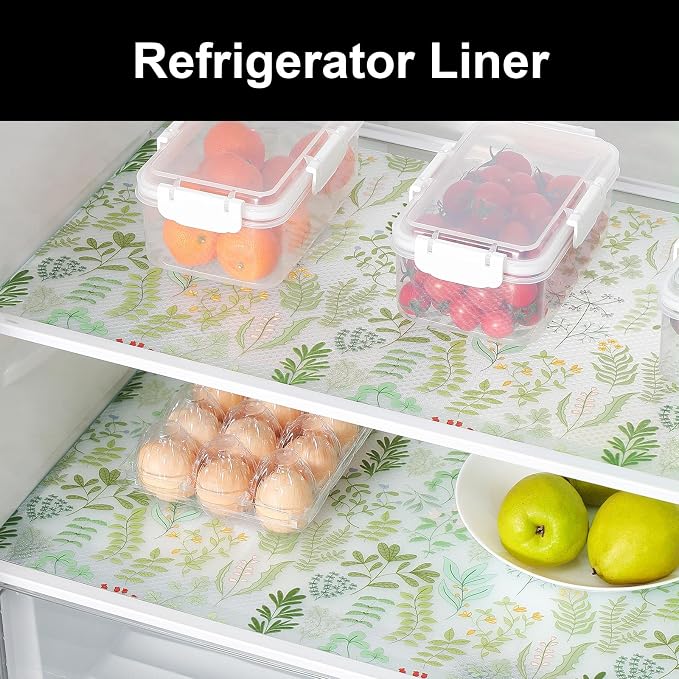 Cooyes Drawer Liner Shelf Liners for Kitchen Cabinets Refrigerator Liners Waterproof & Oil-Proof Kitchen Cupboard Liner Drawer Mats EVA Material Non Adhesive Fridge Liner for Shelves - Image 5