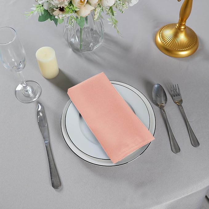 Cloth Napkins 17x17 inch Washable Polyester Dinner Napkins Soft Table Napkins for Wedding Party Dining Banquet(Dusty Pink,25PCS) - Image 7