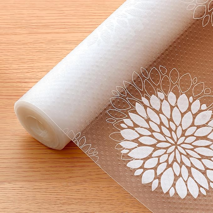 Cooyes Shelf and Drawer Liners for Kitchen Cabinets, Non Adhesive Cabinet Liner, EVA Waterproof Durable Non-Slip Drawer Mats for Shelves, Refrigerator, Storage, Desks（17.5" W x 197" L） by Cooyes