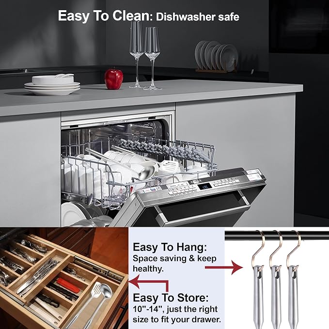 Stainless Steel Kitchen Utensils 12 Pcs, Small Cooking Utensils Set | Dishwasher safe; 304-Healthy; One piece-sturdy; Fits for person new to cooking; Perfect for a B&B or rental or camper - Image 6