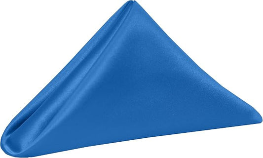 17x17-Inch Square Satin Cloth Napkins, Cobalt, Set of 12 by UltimateTextile