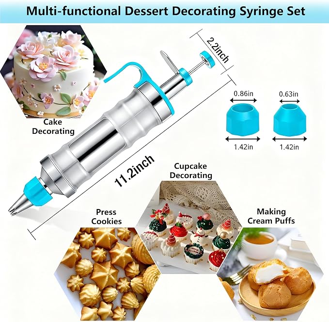 Gawren-H&E 208PCS Cake Decorating Kit with Icing Dispenser Gun for Beginner | Cake Decorating Supplies with Frosting Piping Kit,Piping Bags and Tips Set,Spatulas,Chocolate Moulds and more-Baking Supplies - Image 4