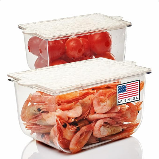 Pikanty Leftover Storage Containers Set of 2, 25 oz Meal Prep and Lunch Containers with Lids, Stackable, Freezer and Dishwasher Safe, Made in USA by Pikanty