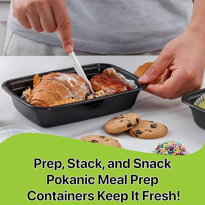 Meal Prep Containers [150 Set] 38 oz with Lids, 1 compartment, Stackable, Reusable, Leakproof, Food Safe, Microwave, Freezer & Dishwasher Safe for Food Prep Storage Bento Box (150 Set, 38 oz) - Image 4
