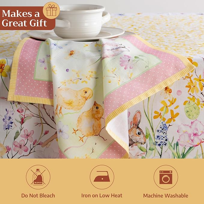 Maison d' Hermine Cloth Napkins Set of 4 Reusable 100% Cotton (20" x 20") | Everyday Square Napkins Cloth Washable Dinner Party Wedding Restaurant Hotel Kitchen Spring Summer - Easter Zest - Image 5