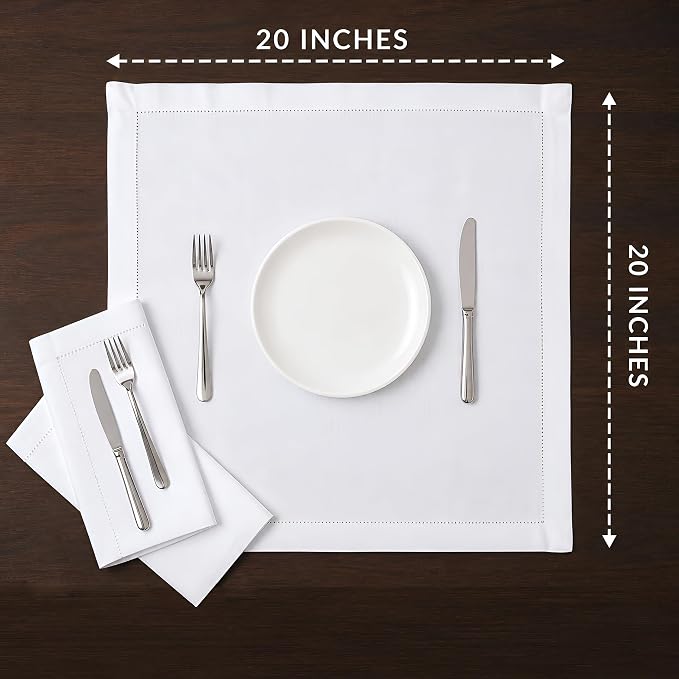ALPHA Living HOME White Cloth Napkins Set of 12, 20x20 Inch - Absorbent Cotton Blend, Washable & Reusable Dinner Napkins for Home, Restaurant, Wedding, Hotel & Party Use - Image 7