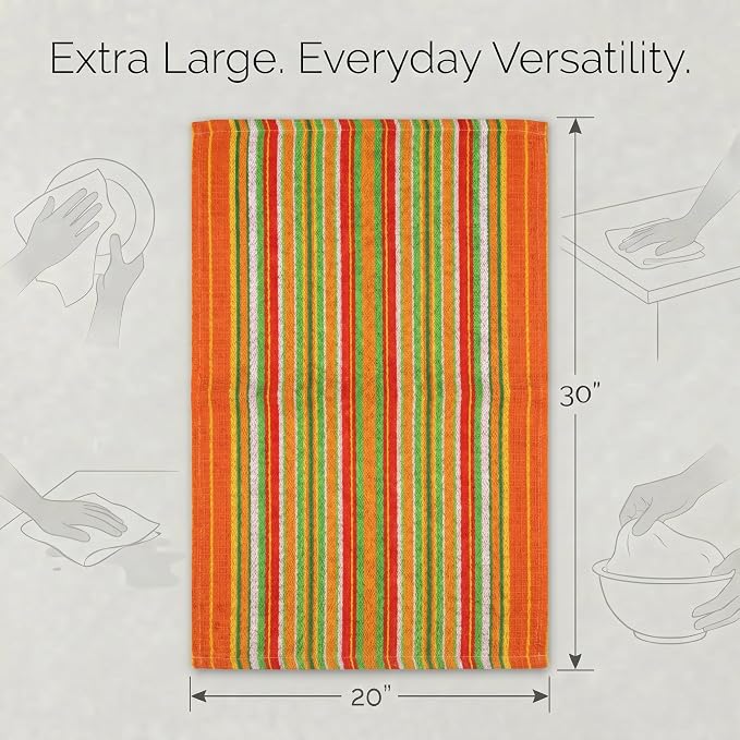 Urban Villa Kitchen Towels Cotton Dish Towels 20”x30” (Set of 6) Orange - Image 3